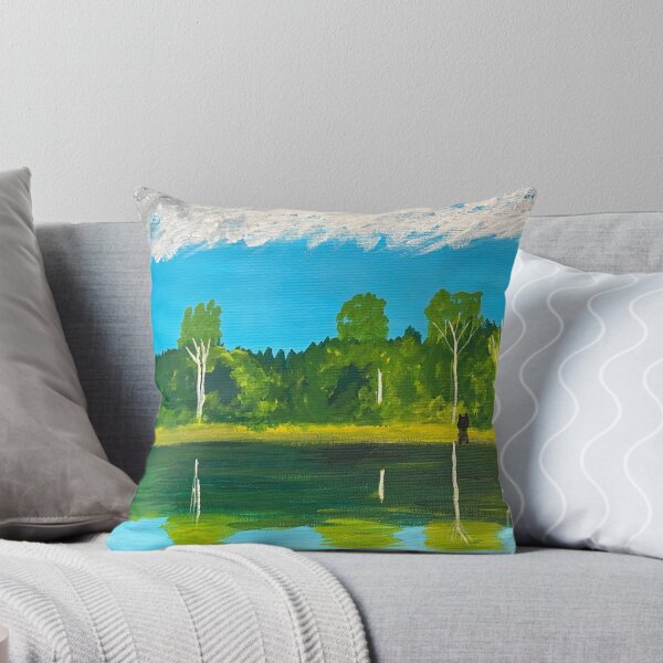 Item preview, Black cat on the shoreline of a lake designed and sold by catladyjoy.