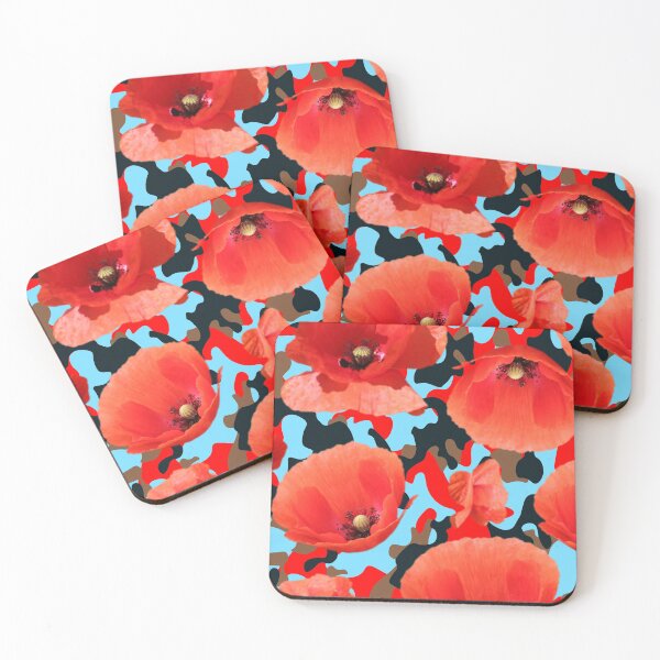 Item preview, Poppie Camouflage Red Blue - Living Hell designed and sold by Hell-Prints.