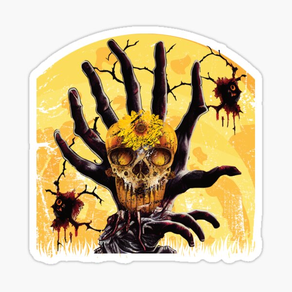 Item preview, BLOODY MOON HALLOWEEN ZOMBIE PUMPKIN: Scary Sugar Skull - Day Of The Dead Dia De Los Muertos - Funny Mexican Holiday Gift For Day Of The Dead Lovers: the night he came home (Black) designed and sold by zicutza.