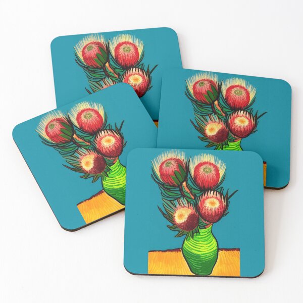 Item preview, Van Gogh protea flowers in a vase (#27) [Create a set!] designed and sold by SolidEarthArt.