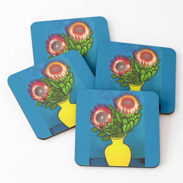 Item preview, Van Gogh protea flowers in a vase (#28) [Create a set!] designed and sold by SolidEarthArt.
