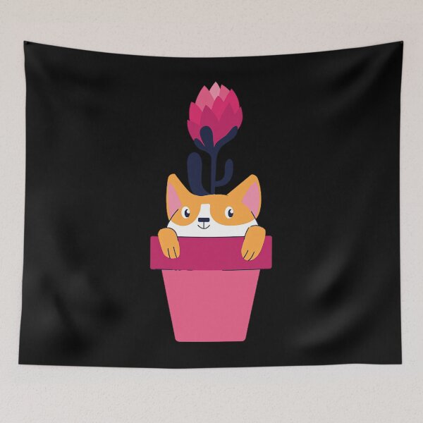 Item preview, pembroke welsh corgi in a flower pot jacob zelazny transparent designed and sold by morangekinsuz.