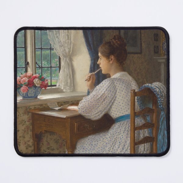 Item preview, Straying Thoughts | Edmund Blair Leighton | 1913 Victorian Art designed and sold by CJET.
