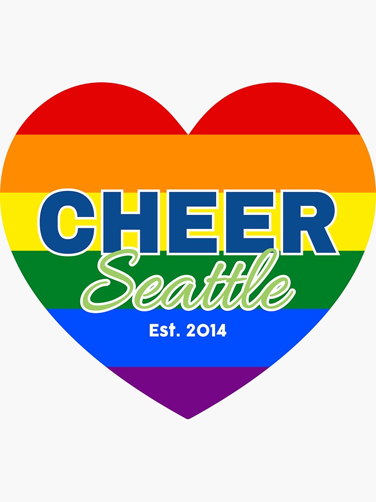 Artwork view, Cheer Seattle - Pride Heart designed and sold by CheerSeattle
