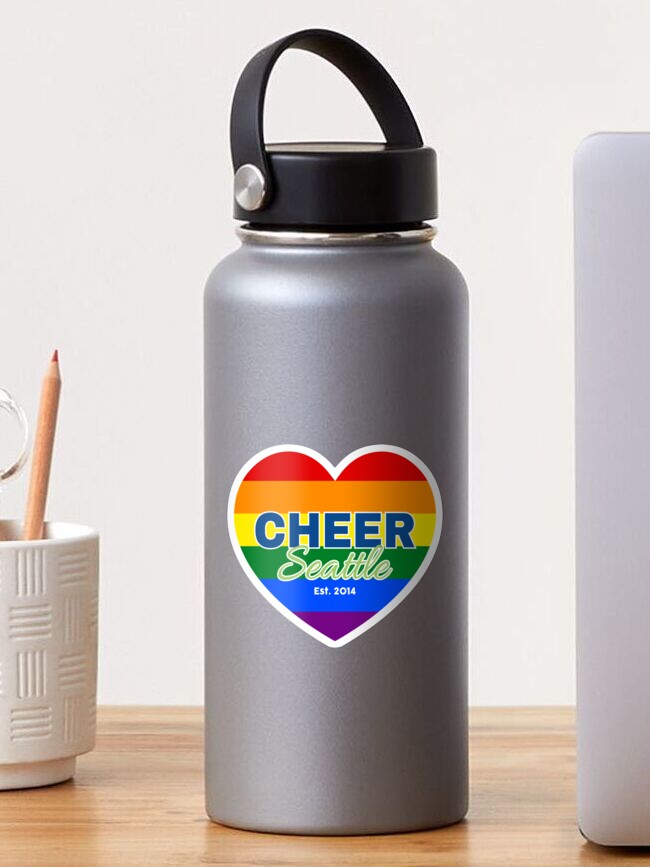 Thumbnail 1 of 3, Sticker, Cheer Seattle - Pride Heart designed and sold by CheerSeattle.