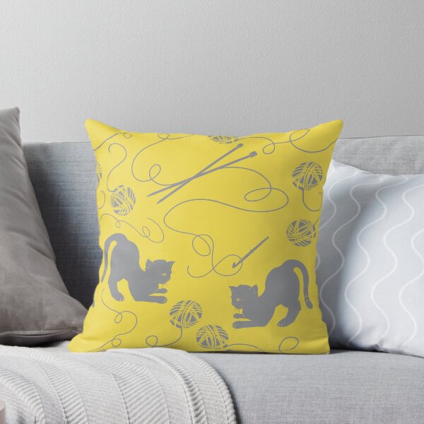 Item preview, Yarn Kitty - Yellow & Gray designed and sold by GreenAcreStudio.