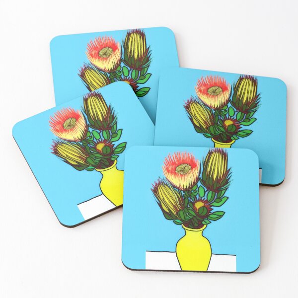 Item preview, Van Gogh protea flowers in a vase (#30) [Create a set!] designed and sold by SolidEarthArt.