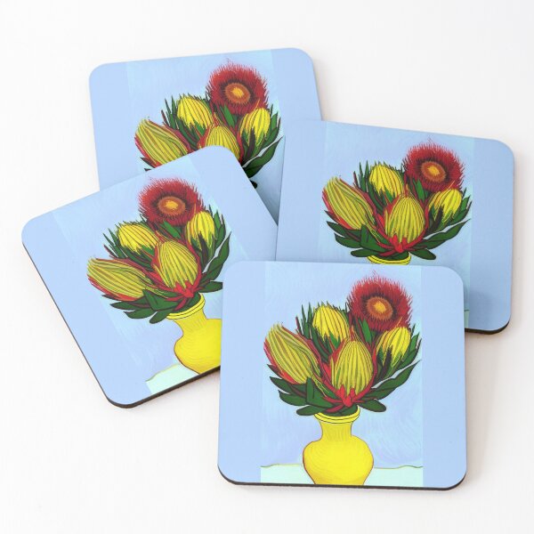 Item preview, Van Gogh protea flowers in a vase (#31) [Create a set!] designed and sold by SolidEarthArt.