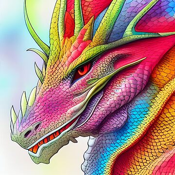 Artwork thumbnail, Rainbow Horned Dragon by dragynrain