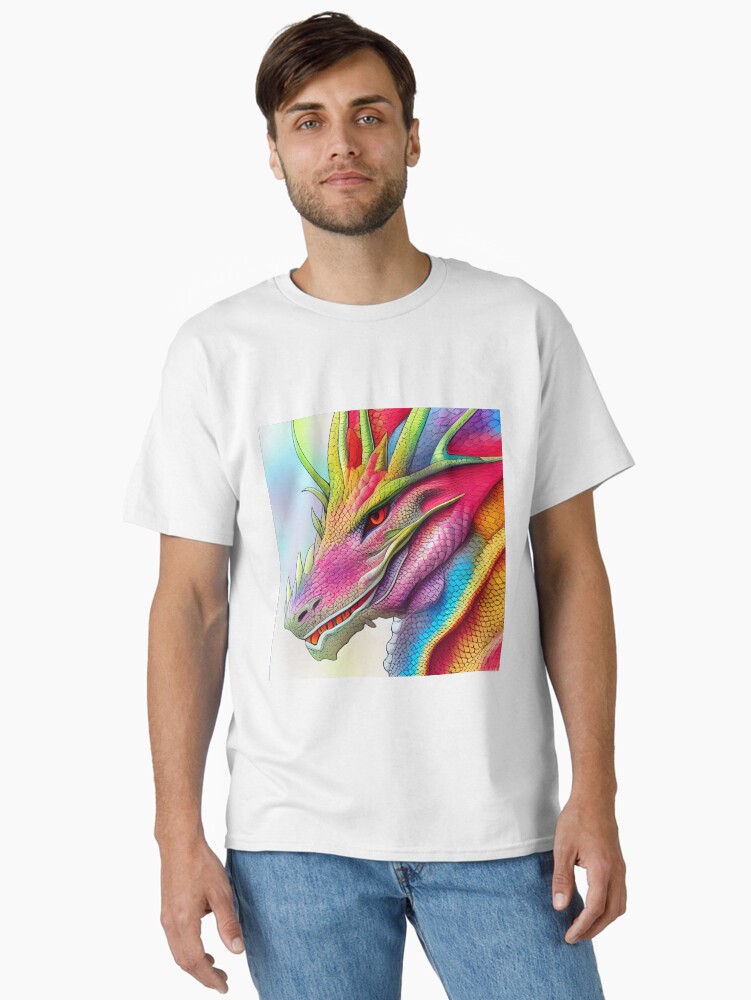 Thumbnail 1 of 7, Classic T-Shirt, Rainbow Horned Dragon designed and sold by dragynrain.