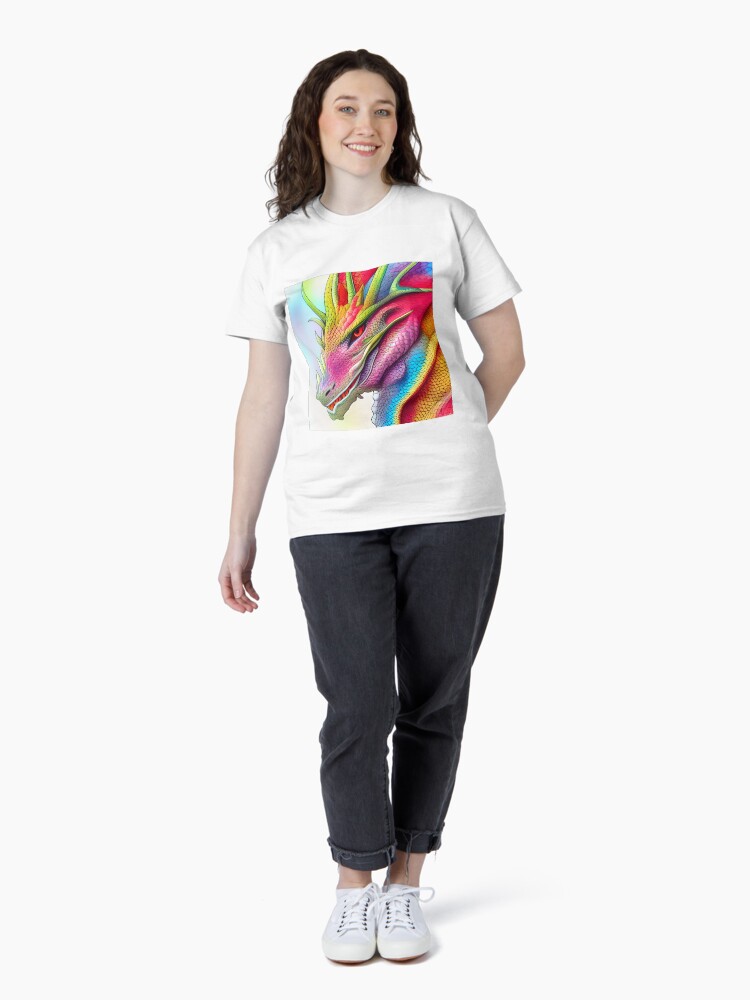 Thumbnail 4 of 7, Classic T-Shirt, Rainbow Horned Dragon designed and sold by dragynrain.