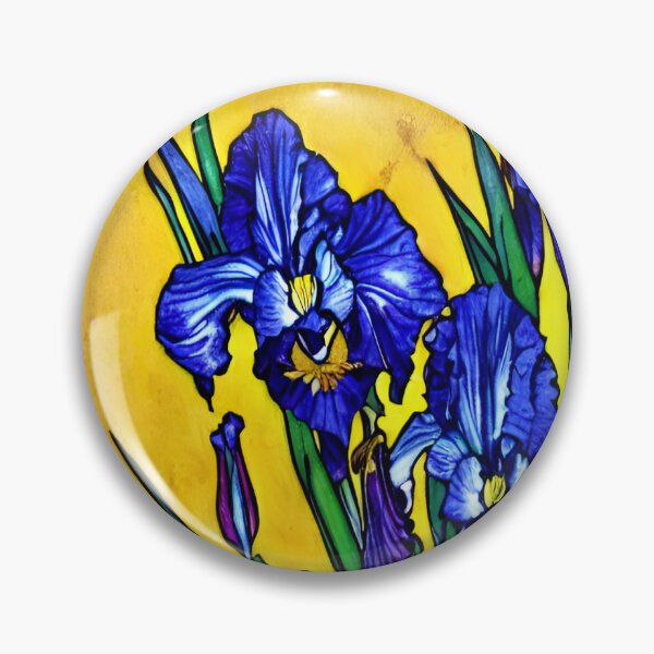 Item preview, Irises on yellow background designed and sold by Gala-life1.