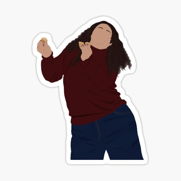 Item preview, Fat Monica Dancing with Donut Fan Art Sticker designed and sold by senaeksi.