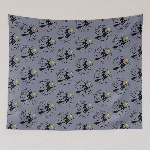 Item preview, Witch on Broomstick Hocus Pocus Spooky Magic Bats designed and sold by FreeMonkeys.