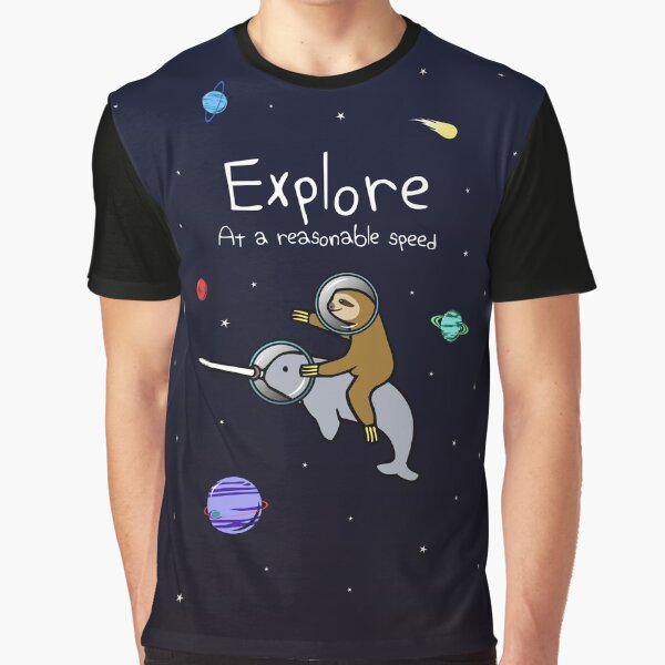 Item preview, Explore! At A Reasonable Speed (Sloth Riding Narwhal In Space) designed and sold by jezkemp.