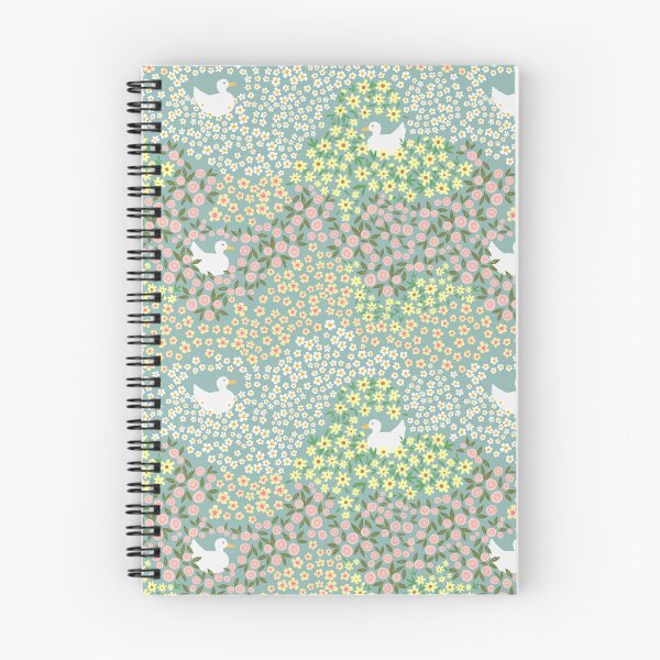 Item preview, Patrón de pato blanco en el jardín de flores designed and sold by RDevane.