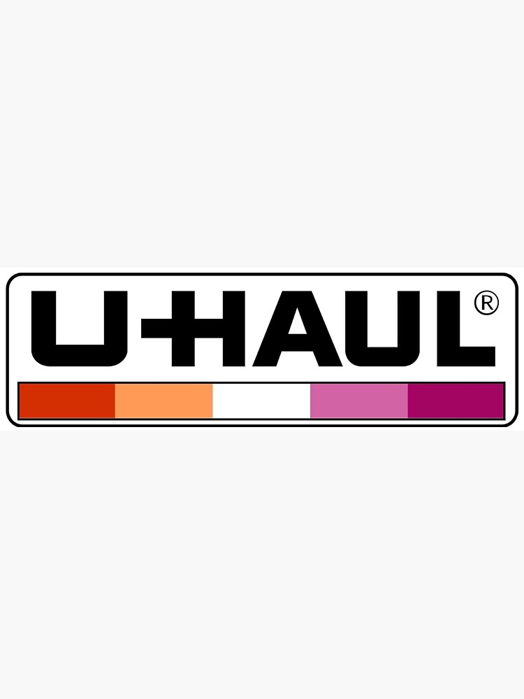 Thumbnail 3 of 3, Sticker, Uhaul Lesbian logo designed and sold by autumnmurphy17.