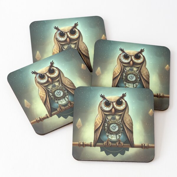 Item preview, cute owl with polygonal walls and glass roof designed and sold by Dicoart.