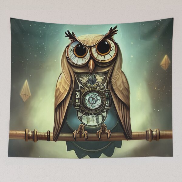 Item preview, cute owl with polygonal walls and glass roof designed and sold by Dicoart.