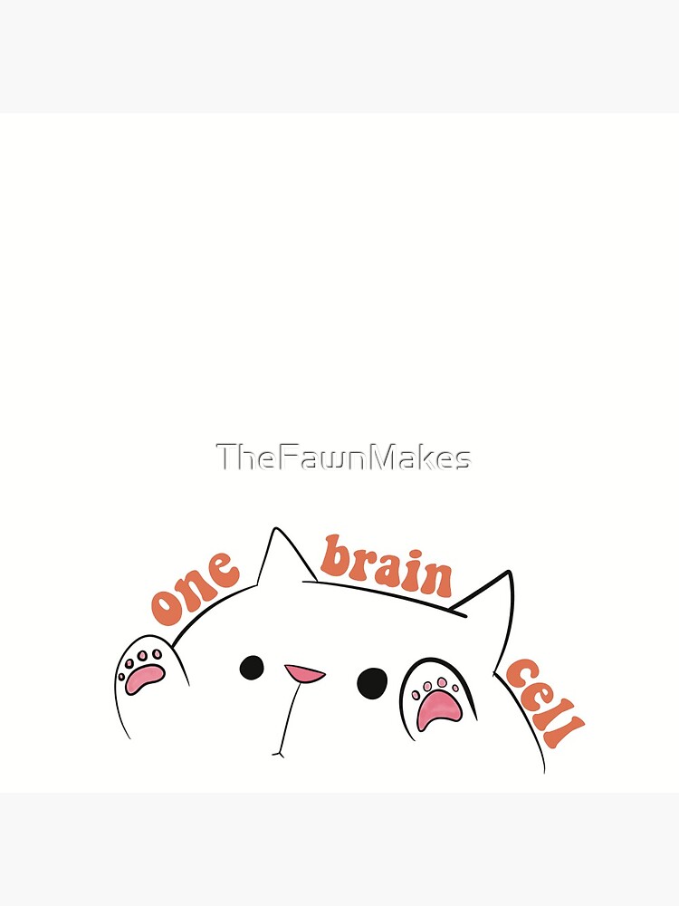 "dumb cute cat inspired by dumb orange cats one brain cell" Sticker for