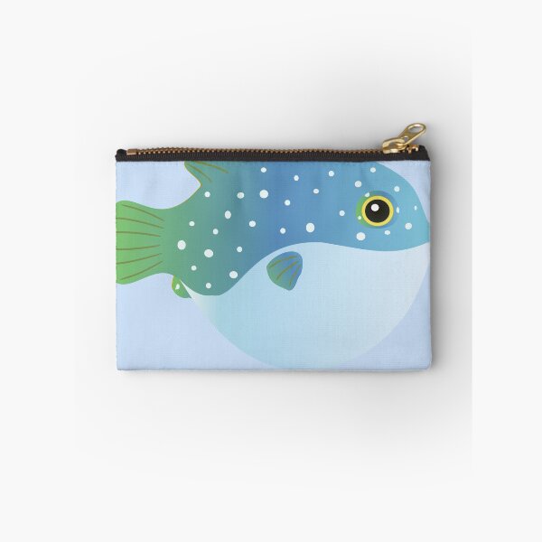 Item preview, puffer fish blow fish blue green cute pufferfish designed and sold by MiraNomegusta.