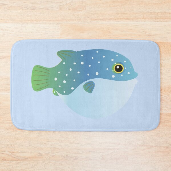 Item preview, puffer fish blow fish blue green cute pufferfish designed and sold by MiraNomegusta.