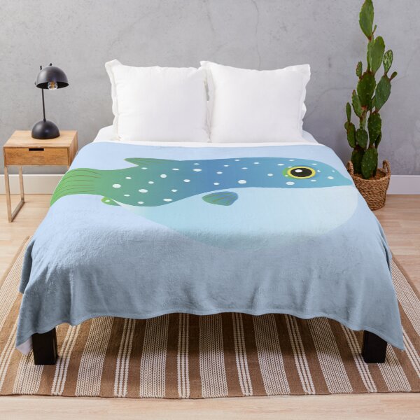 Item preview, puffer fish blow fish blue green cute pufferfish designed and sold by MiraNomegusta.