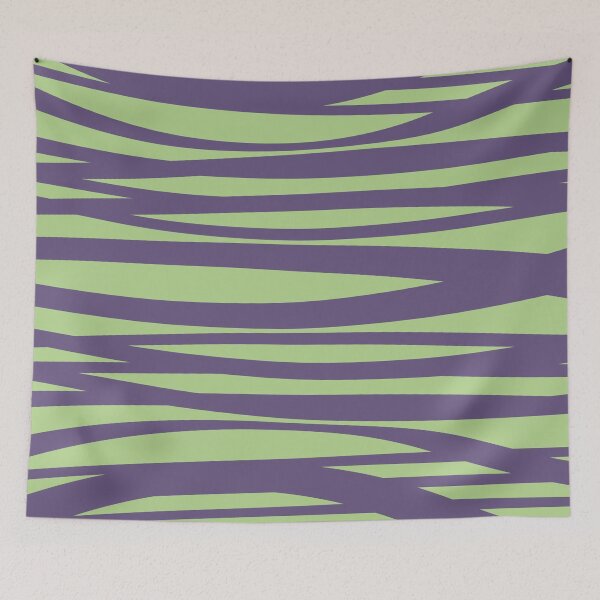 Item preview, patrón líneas con ondas diseño horizontal verde púrpura designed and sold by Graphic-Color.