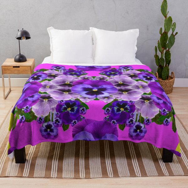 Item preview, ABSTRACT PURPLE PANSY FLORAL PATTERNS YELLOW ART designed and sold by sharlesart.