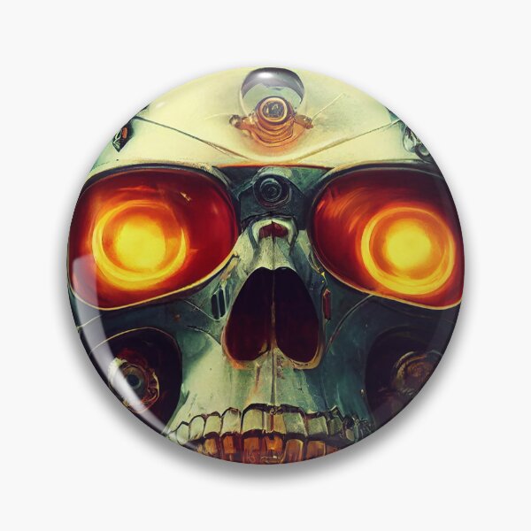 Item preview, Robo Skull, steampunk future art  designed and sold by sosdesignn.