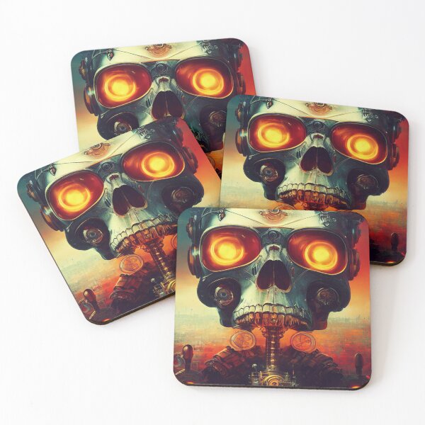 Item preview, Robo Skull, steampunk future art  designed and sold by sosdesignn.