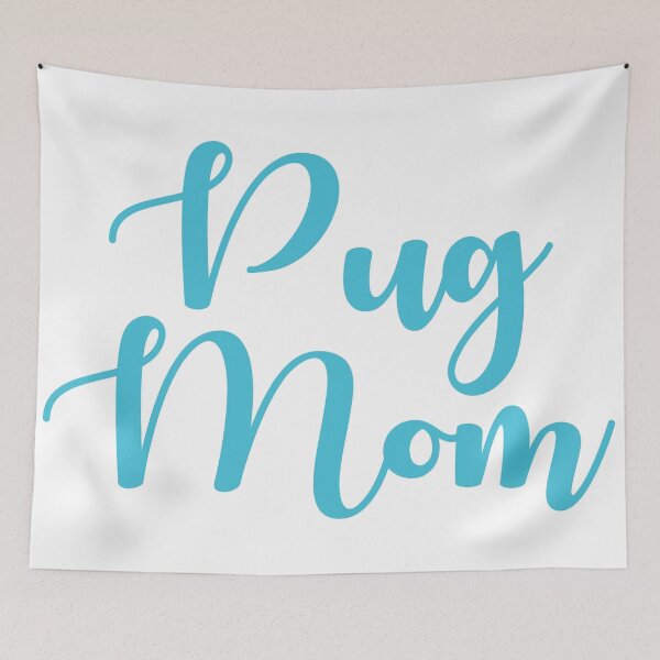 Item preview, Pug Mom Cursive Light Blue designed and sold by shirabee.