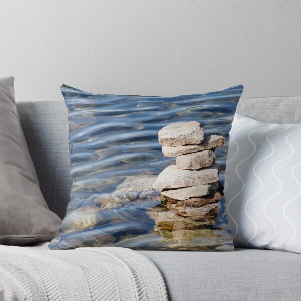 Item preview, Norway trolls reflected in water - pyramids, laid out of stones designed and sold by EG Creativity Art.