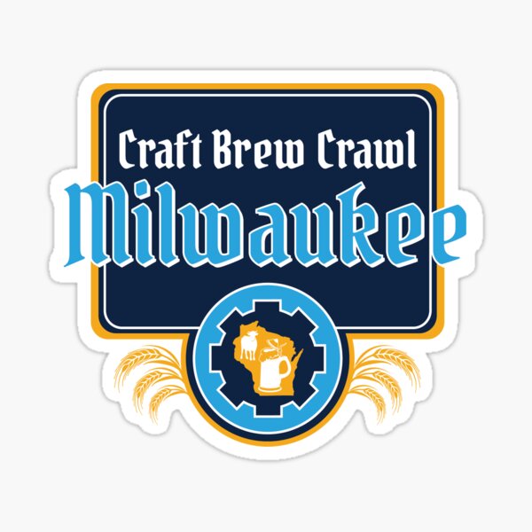 Vista previa del artículo con la obra «Craft Brew Crawl Milwaukee, WI Pegatina», diseñado y vendido por Craft Brew Crawl Sticker Co..