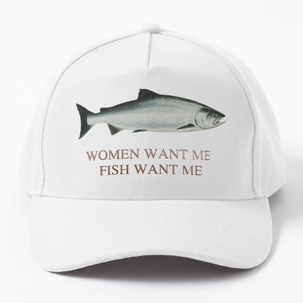 Gray 'Fish Want Me' Y2K Cap