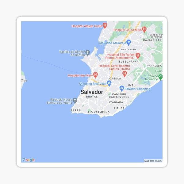  salvador brazil map carthography sticker for sale by