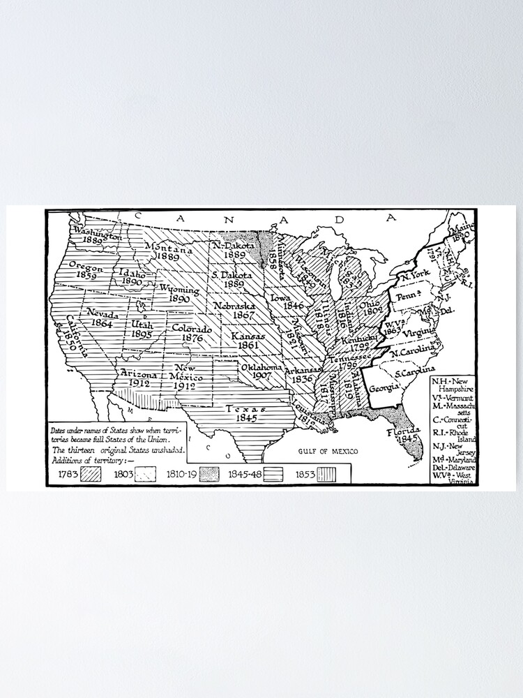 quot United States Historical Map quot - Fposter,small,wall Texture,product,750x1000 