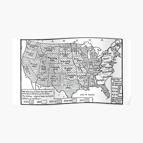quot United States Historical Map quot - Poster,504x498,f8f8f8 Pad,600x600,f8f8f8 