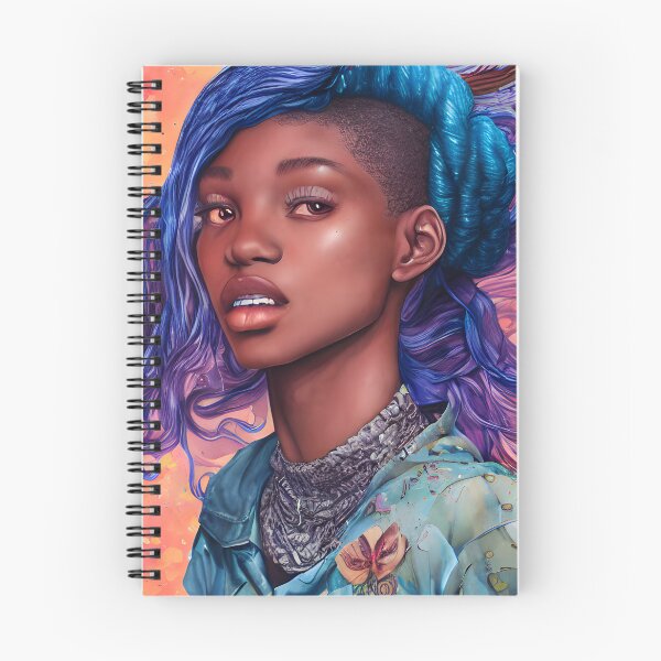 Item preview, Laschell - Watercolor and ink - African American teen with blue hair designed and sold by fruitfulskye.