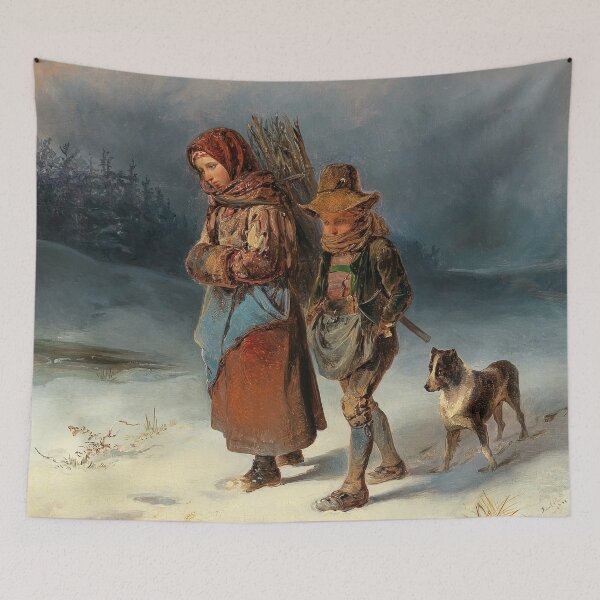 Item preview, Young Brushwood Gatherers | Johann Matthias Ranftl | 1850 Austrian Art designed and sold by CJET.
