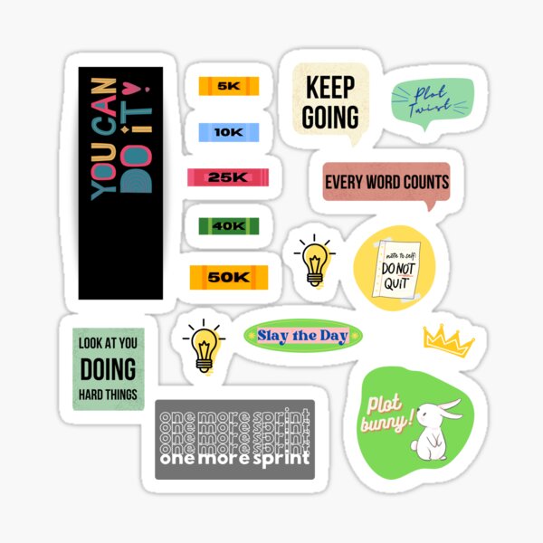 Item preview, Writing Challenge Sticker Set designed and sold by writingjuju.