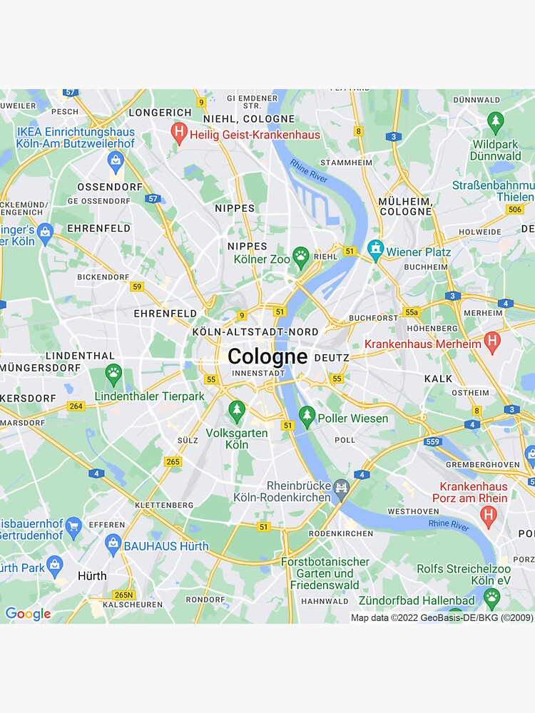 "Cologne, Germany, Map Carthography" Sticker for Sale by mapsofthisworld Redbubble