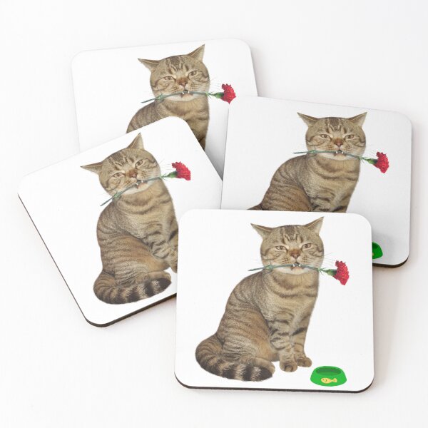 Item preview, Cute cat with flowers designed and sold by The Love Quill.