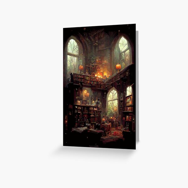 Item preview, Haunted Library in Autumn | Pumpkins and Poletergeists designed and sold by LeahTT.