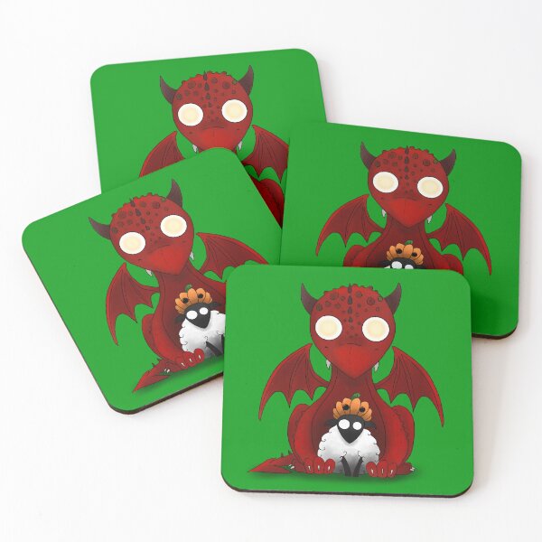 Item preview, Creepy Cutie Welsh Dragon with Sheep Hallowe’en Theme (Crooties) designed and sold by Tarnya Jones.