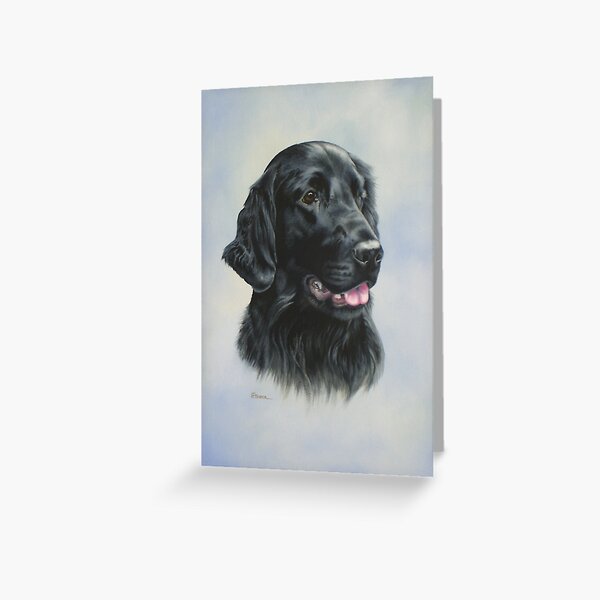 Black Flatcoat Retriever Birthday CardBlack Flat Coat Gundog Cupcake Greetings Card With Bunting /& BalloonsCanine Celebration Card