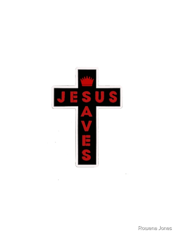 Jesus Saves With Crown Christian Cross