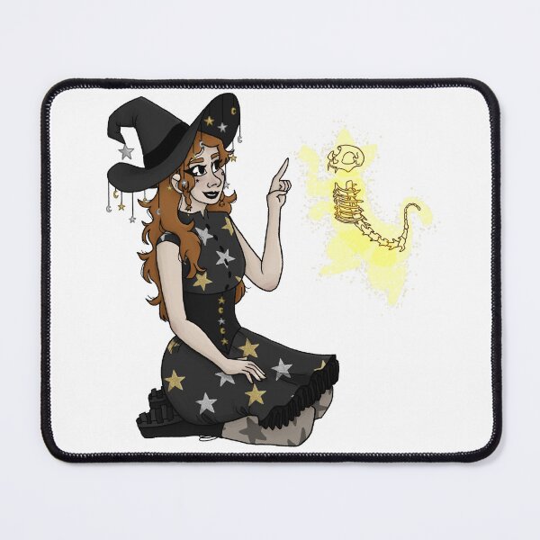 Item preview, Starry Fantasy Witch with Skeleton Cat Familiar designed and sold by EllieBeHe.