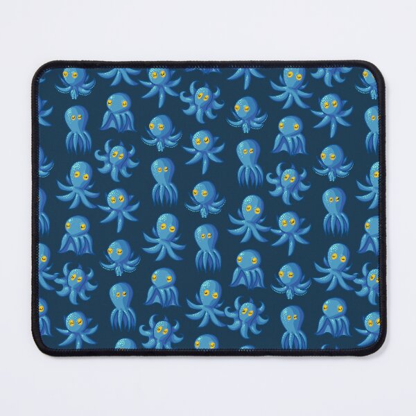 Item preview, Cute Blue Octopus Cartoon style characters in Vertical striping Pattern designed and sold by DoodleTrees.