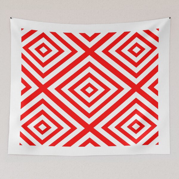 Item preview, Abstract geometric pattern - red and white. designed and sold by K.S ART.